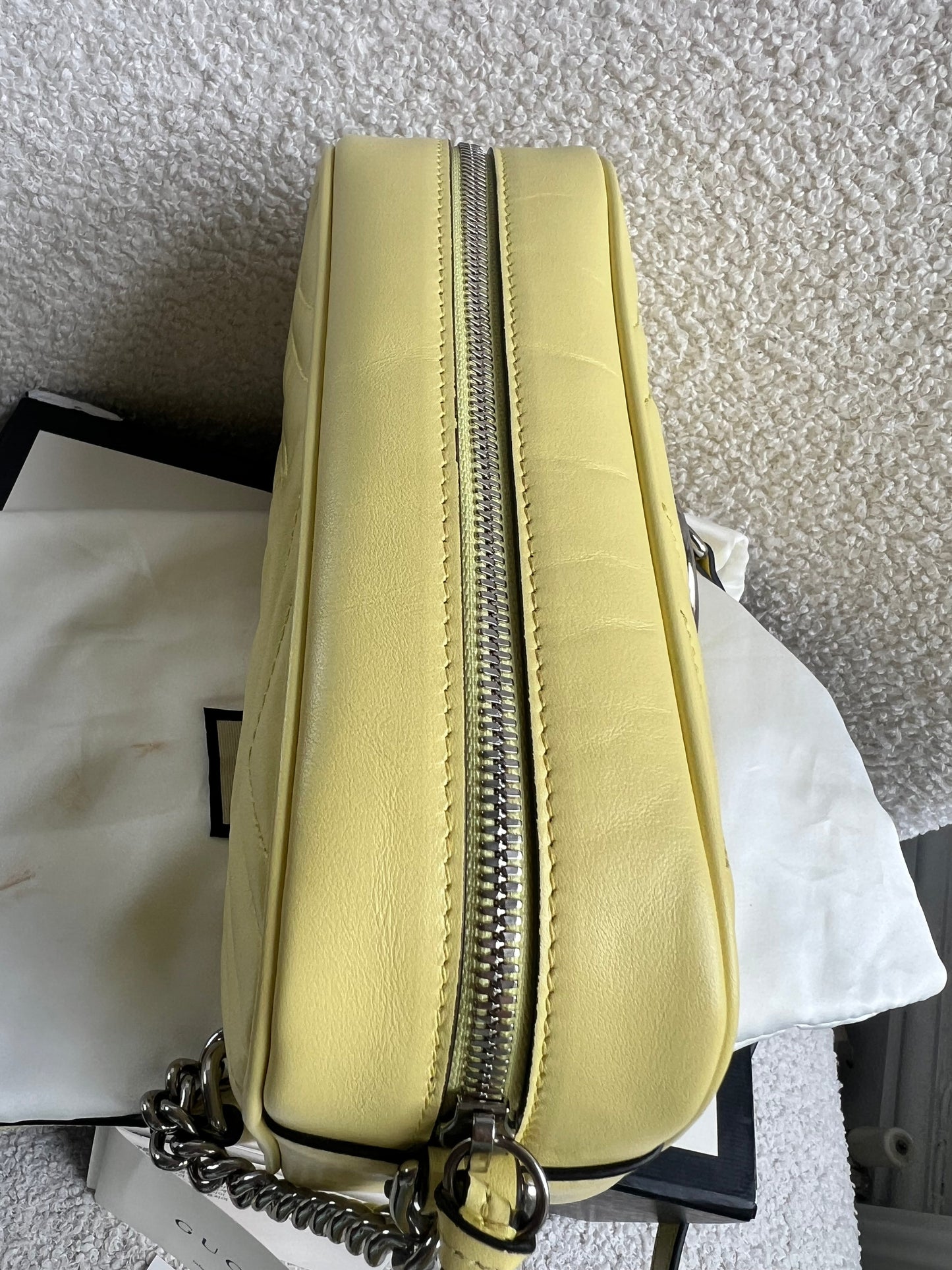 Gucci GG Pale Yellow Marmont Small Shoulder Bag (RRP £1440)