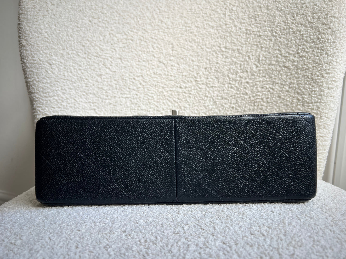 Chanel Jumbo Double Flap in Black Caviar with silver hardware