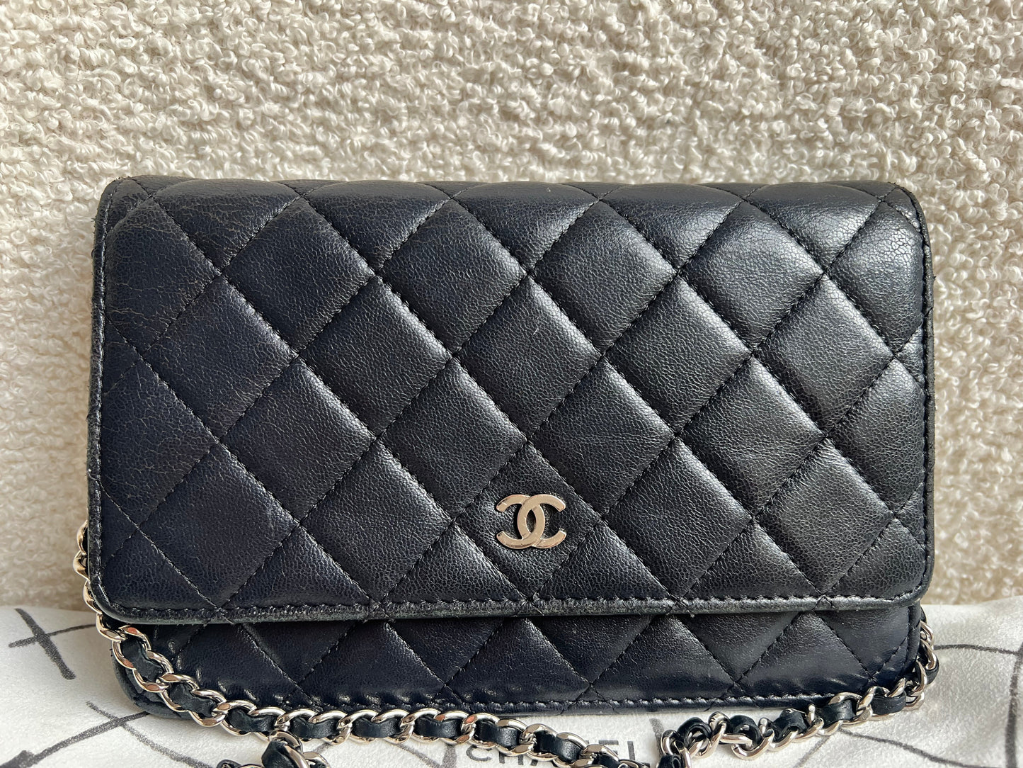 Chanel Wallet on Chain in Black Lambskin Silver Hardware (RRP £2,820)