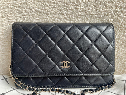 Chanel Wallet on Chain in Black Lambskin Silver Hardware (RRP £2,820)