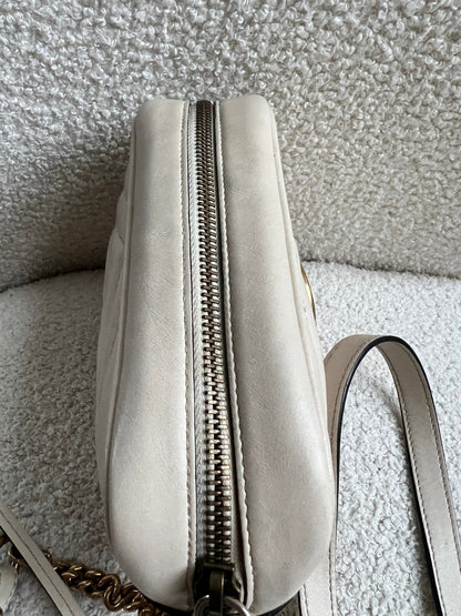 Gucci GG White Marmont Mini Shoulder Bag (RRP £1,360)