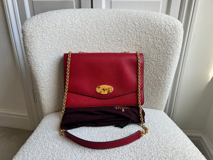 Mulberry Scarlet Red Large Darley Shoulder Bag (RRP £895)