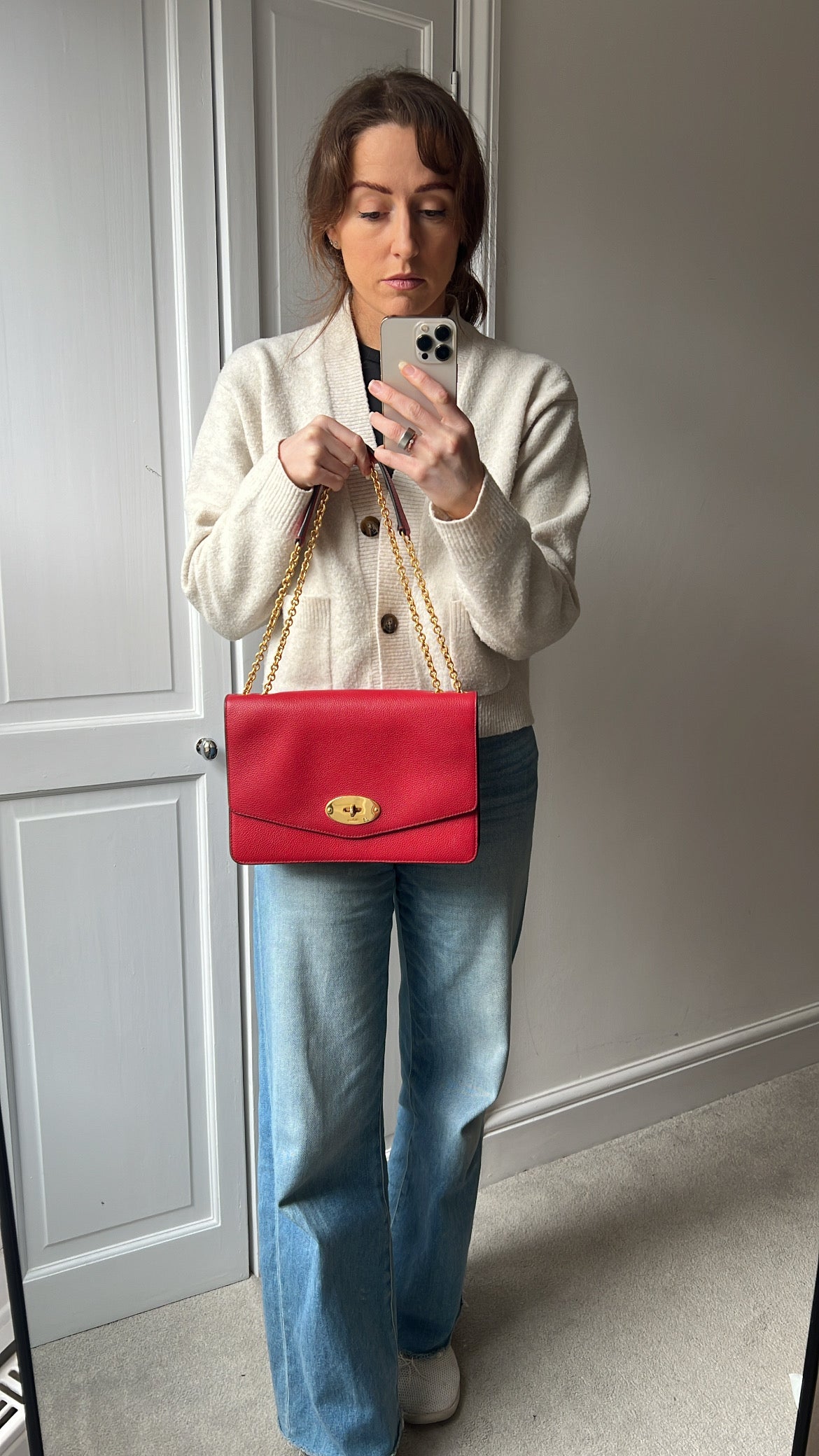 Mulberry Scarlet Red Large Darley Shoulder Bag (RRP £895)