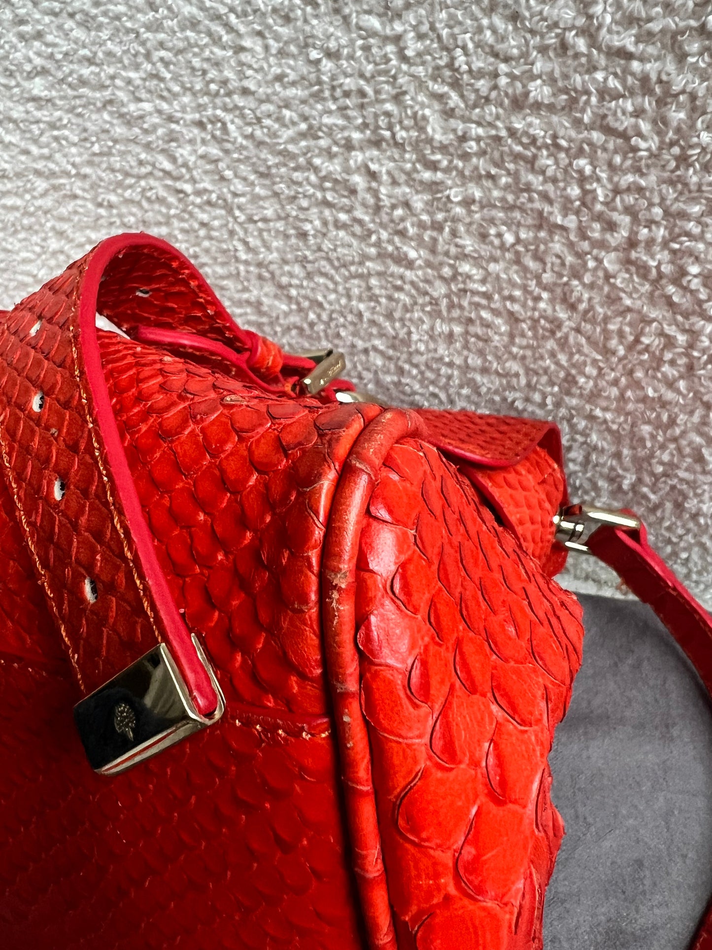 Mulberry Flame Red Silky Snake Print Regular Alexa (RRP £1100)