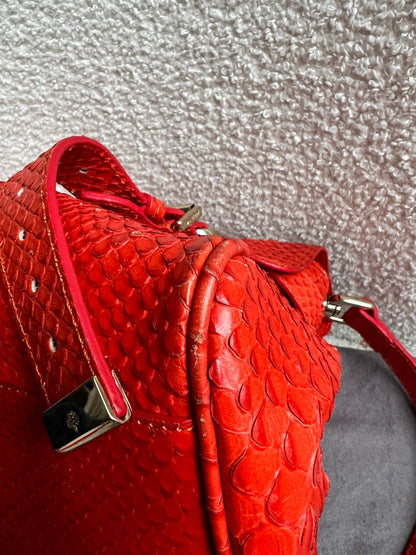 Mulberry Flame Red Silky Snake Print Regular Alexa (RRP £1100)