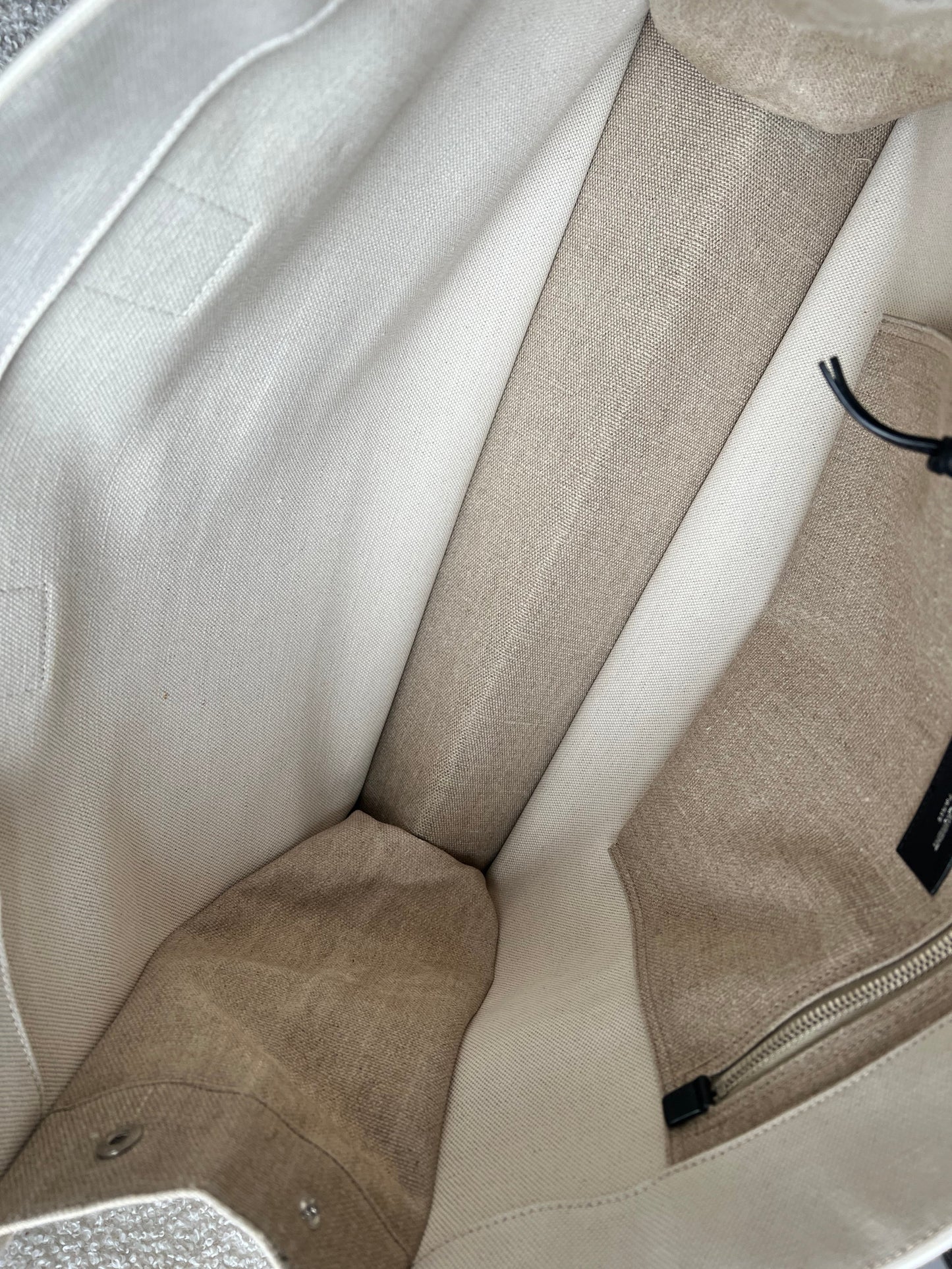 Yves Saint Laurent Large Rive Gauche in Canvas and Printed Leather (RRP £1440)