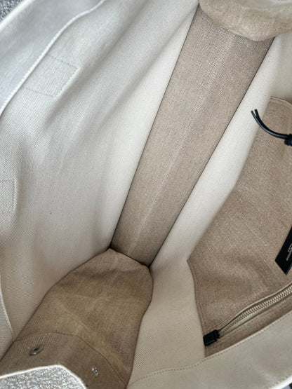 Yves Saint Laurent Large Rive Gauche in Canvas and Printed Leather (RRP £1440)