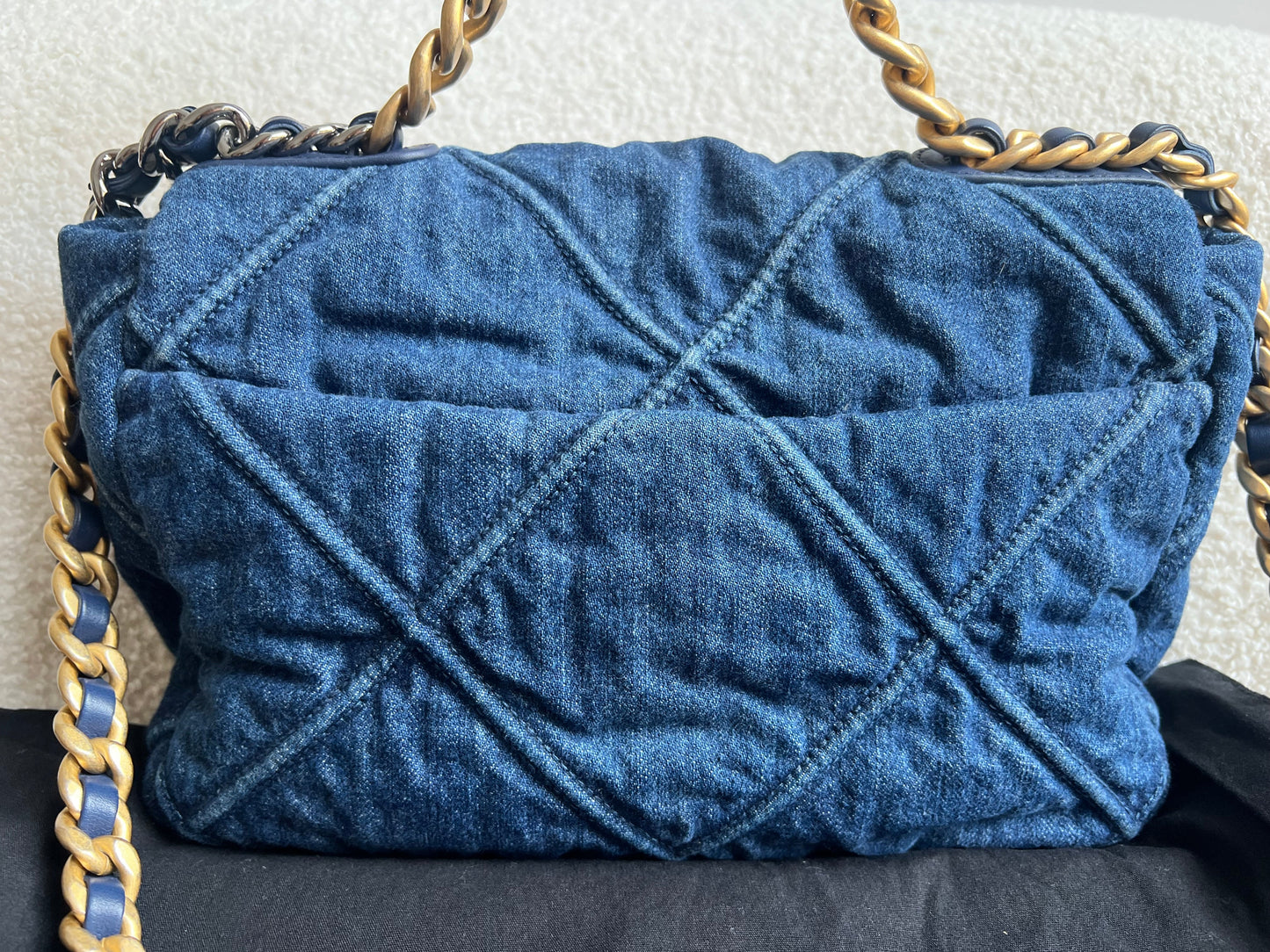 Chanel Small 19 in Blue Denim