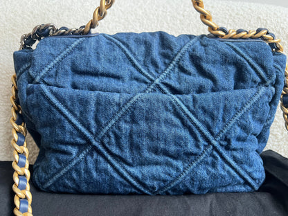 Chanel Small 19 in Blue Denim