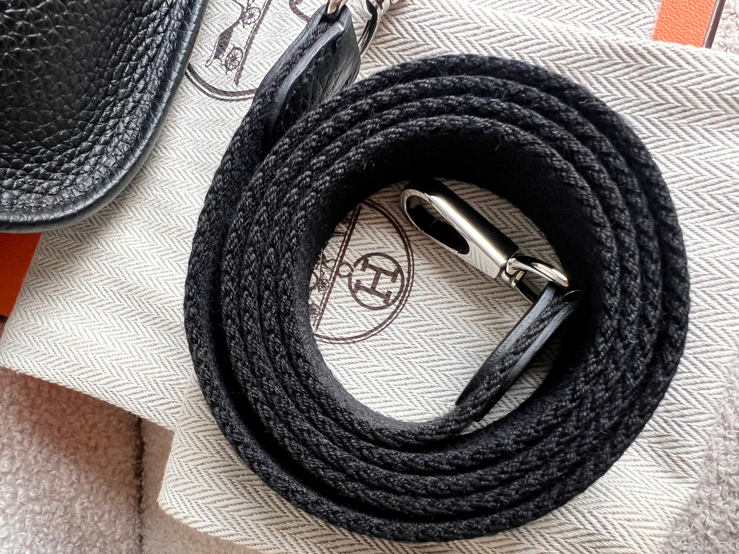 Hermes Evelyne TPM in Black Clemence Leather with Palladium Hardware