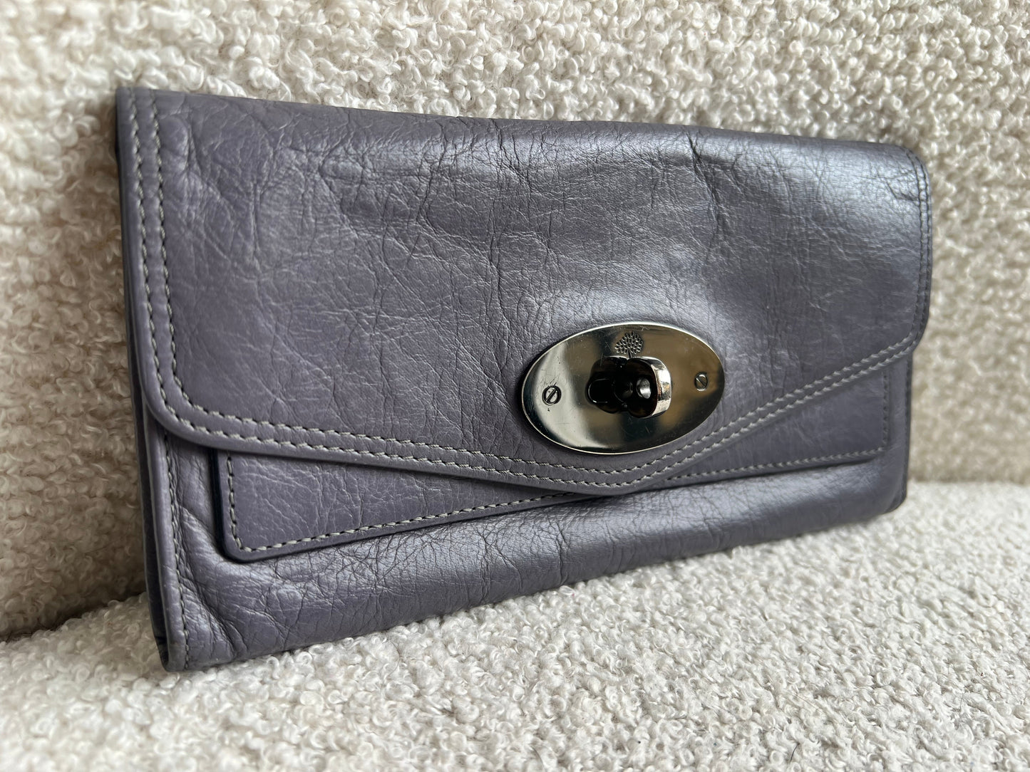 Mulberry Foggy Grey Alexa Postmans Lock Wallet