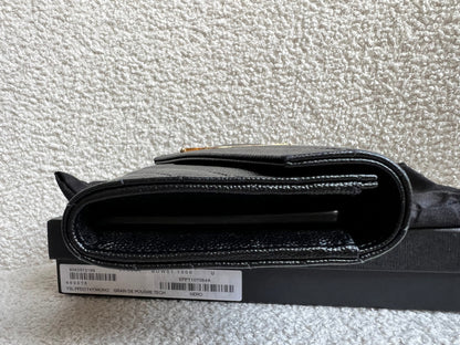 Yves Saint Laurent Black Large Cassandre Flap Wallet (RRP £665)