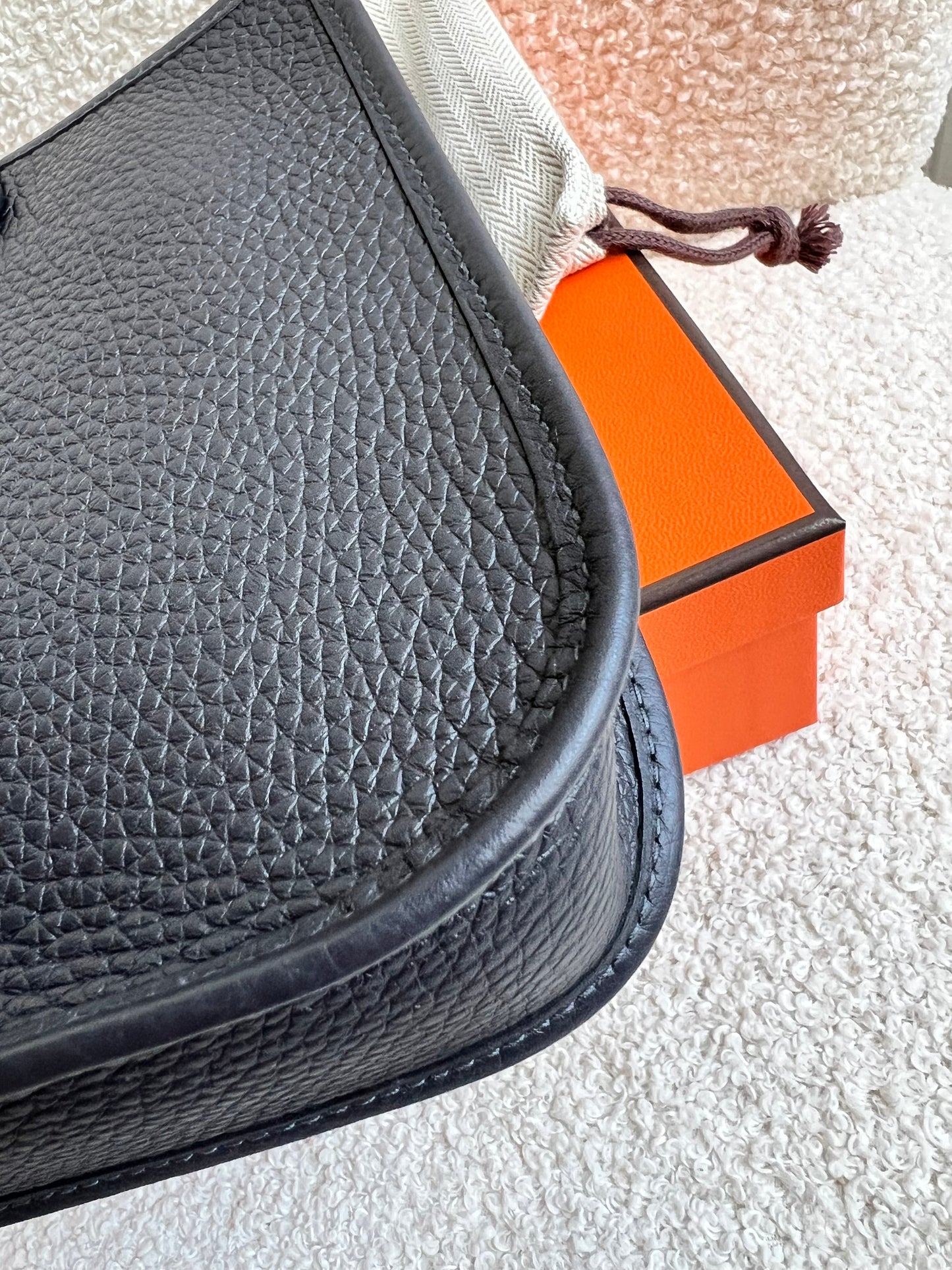 Hermes Evelyne TPM in Caban Clemence Leather with Palladium Hardware