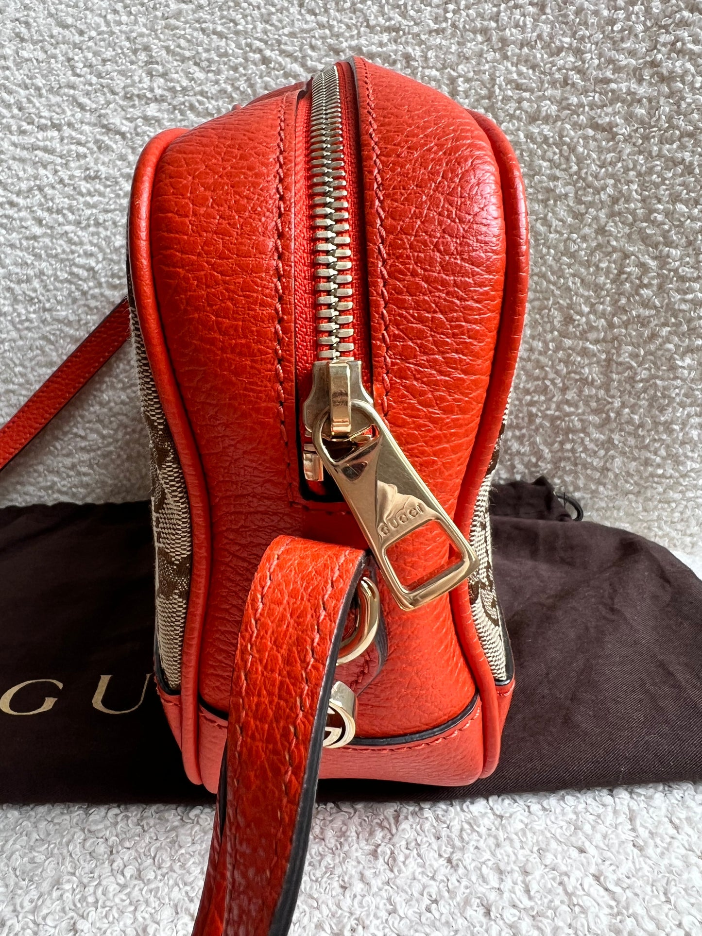 Gucci Bree GG Canvas Orange Small Messenger Bag