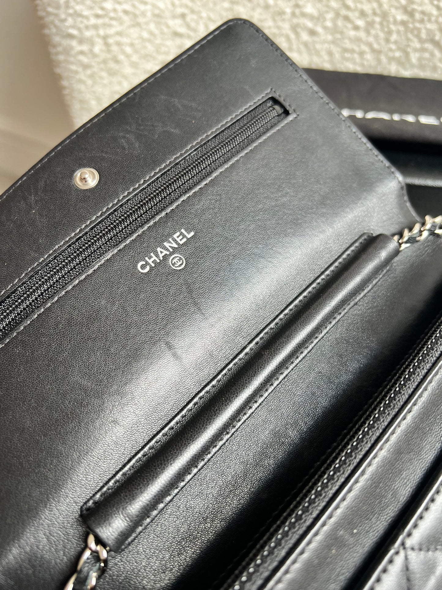Chanel Wallet on Chain in Black Lambskin Silver Hardware (RRP £2,930)