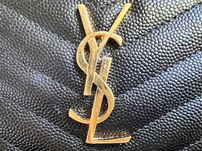 Yves Saint Laurent (YSL) Black Cassandra Zip Pouch (RRP £365)
