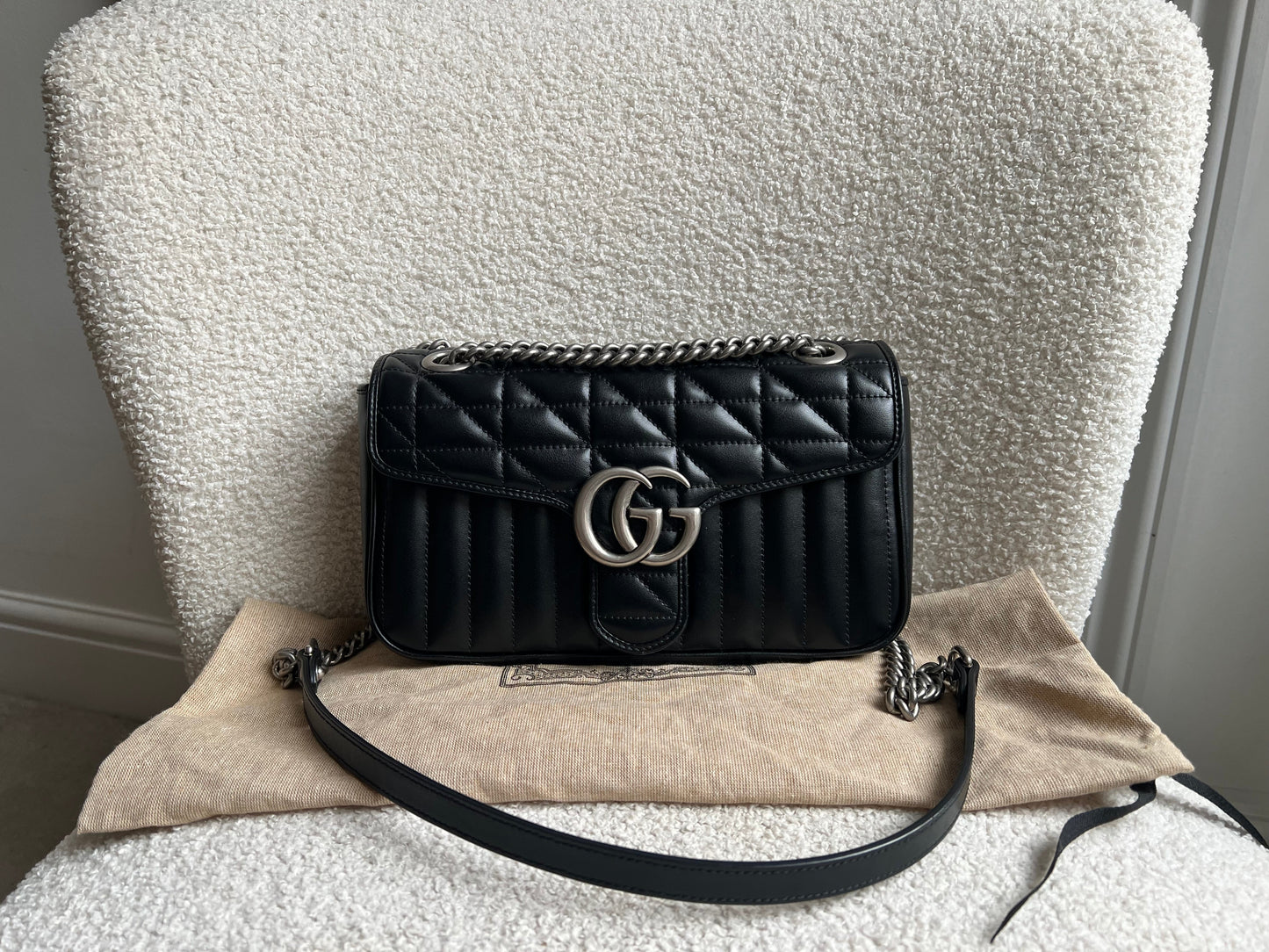 Gucci GG Black Aria Marmont Small Shoulder Bag (RRP £1800)