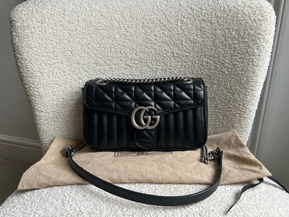 Gucci GG Black Aria Marmont Small Shoulder Bag (RRP £1800)