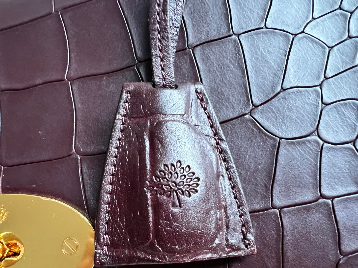 Mulberry Oxblood Deep Embossed Croc Medium Lily (RRP £1095)