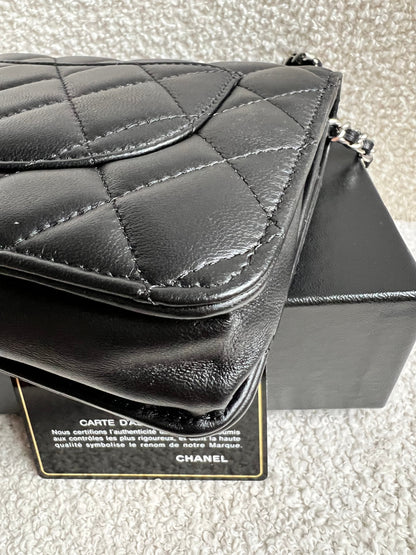 Chanel Wallet on Chain in Black Lambskin Silver Hardware (RRP £2,930)