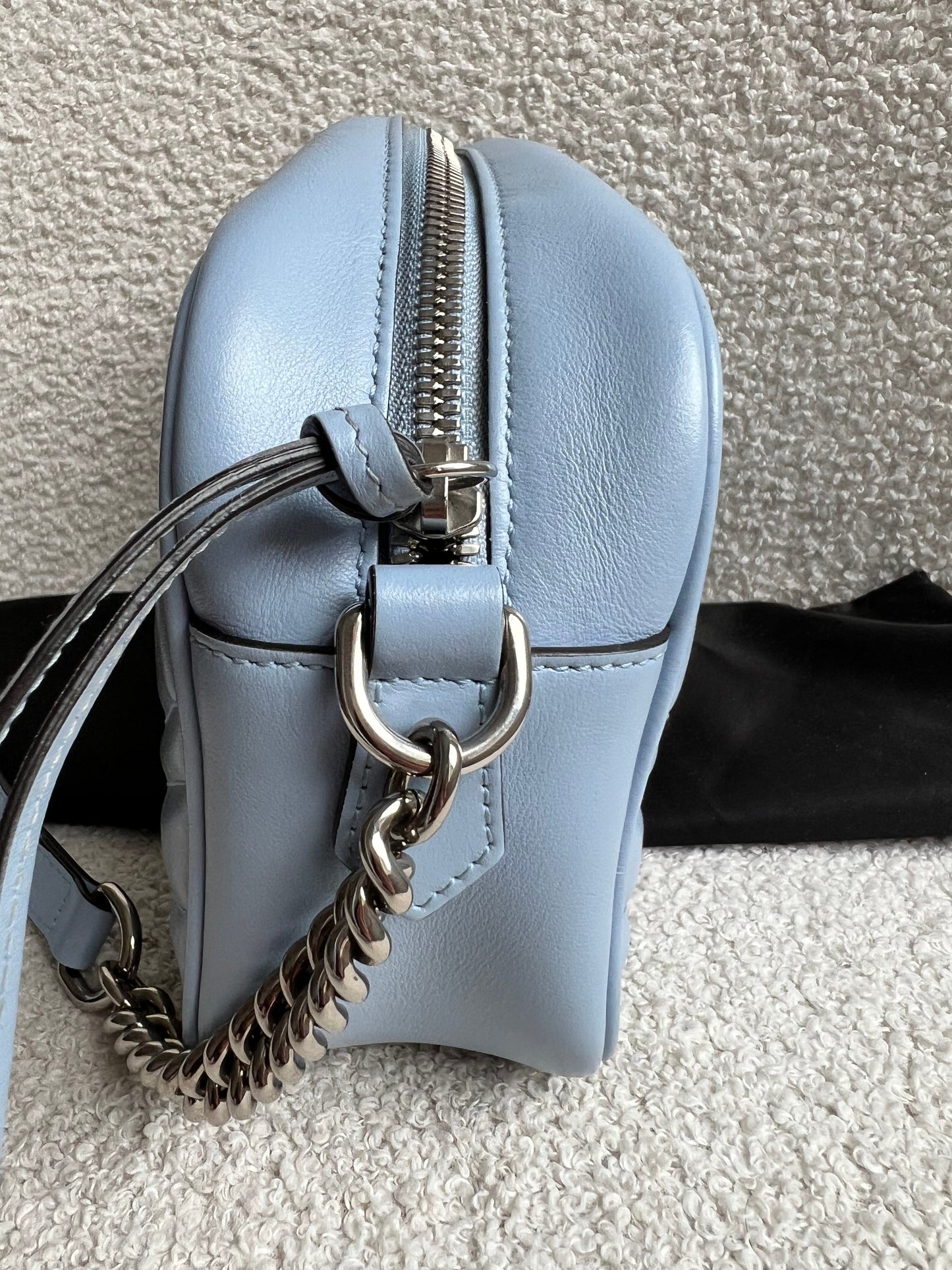 Gucci GG Pale Blue Marmont Small Shoulder Bag (RRP £1440)