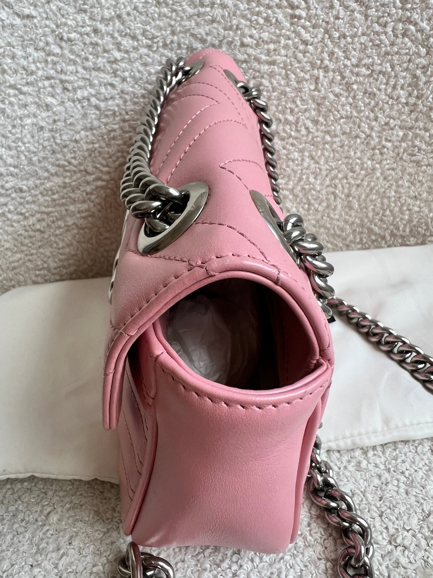 Gucci GG Pale Pink Marmont Mini Shoulder Bag (RRP £1,890)