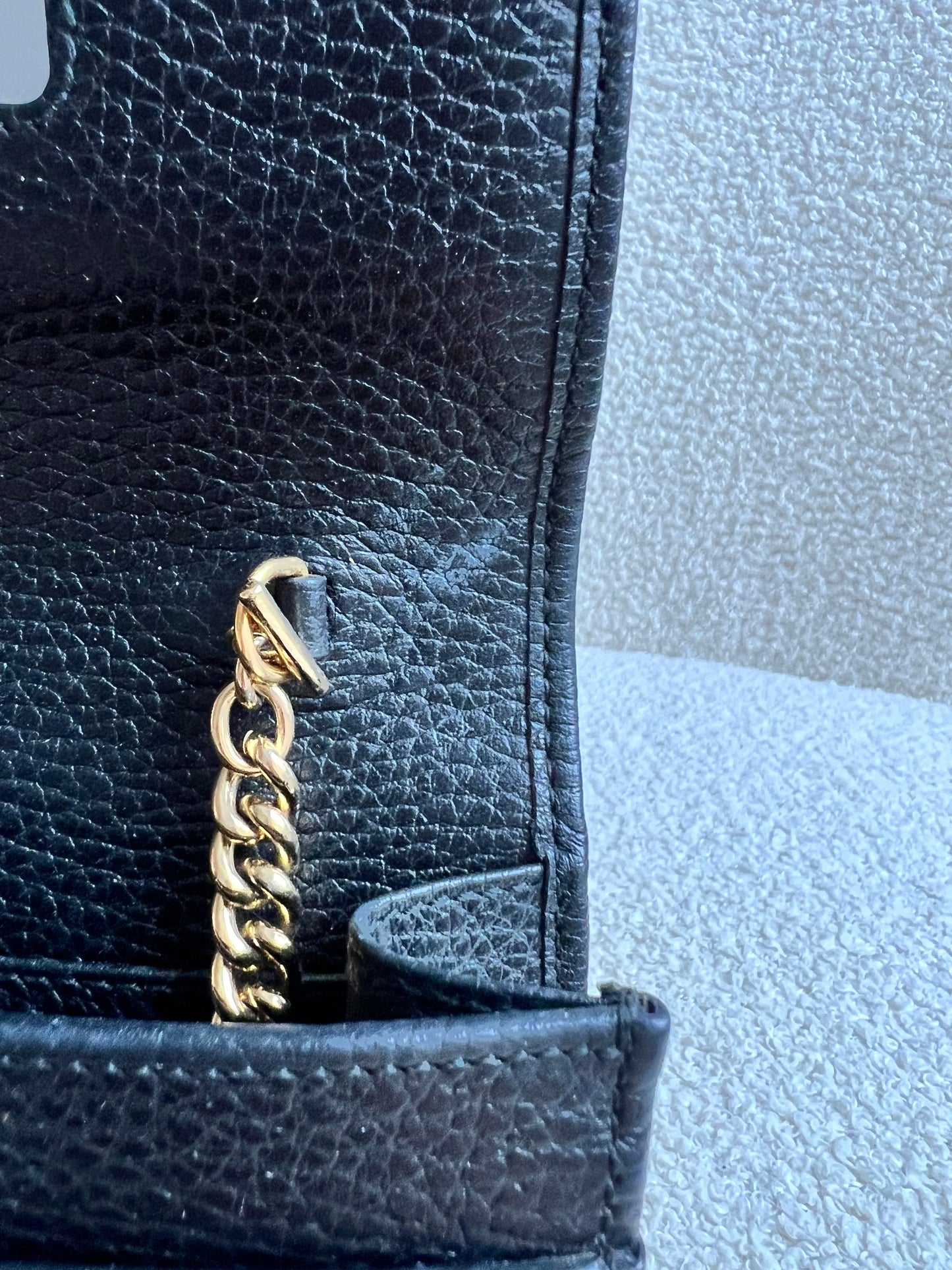 Gucci Black GG Marmont Chain Wallet (RRP £790)