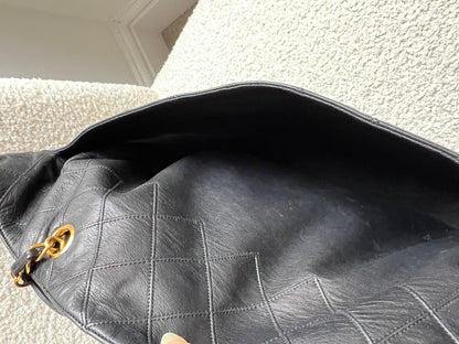 Chanel Vintage Black Lambskin Chain Tote with Gold Hardware