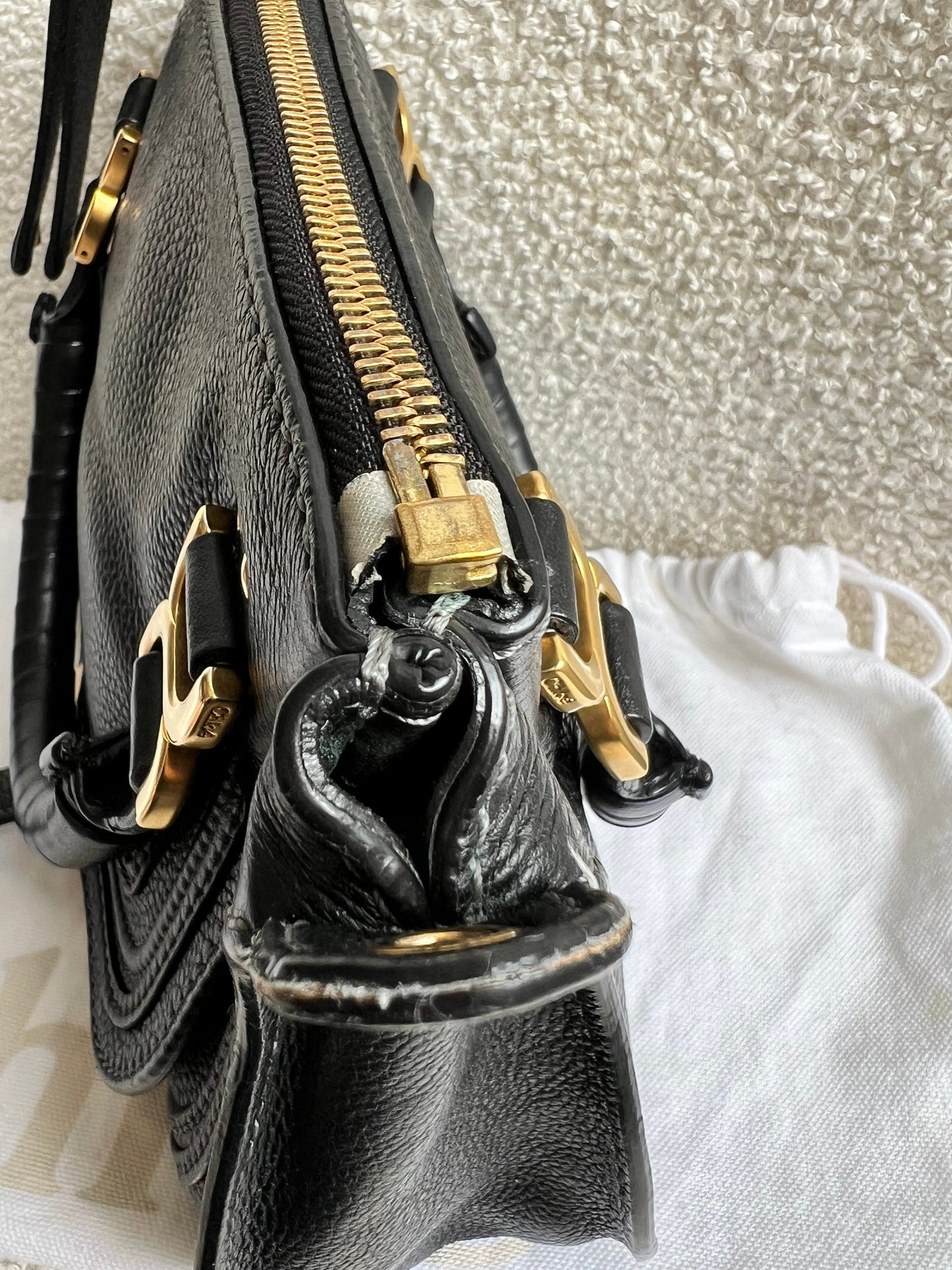 Chloe Black Mini Marcie Double Carry Bag
