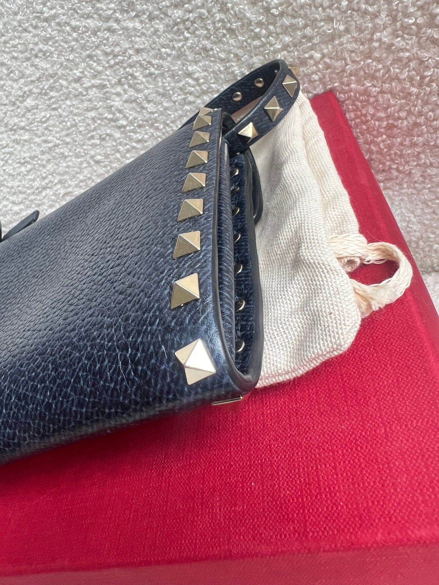 Valentino Garavani Navy Blue Rockstud Crossbody