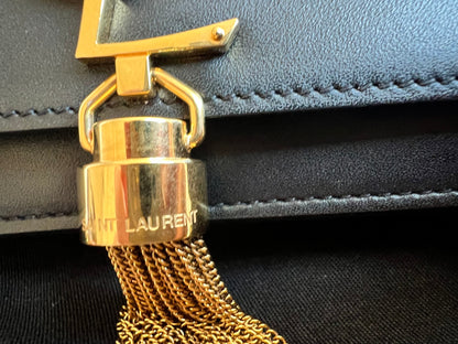 Yves Saint Laurent (YSL) Black Kate Tassel Chain Wallet Gold Hardware (RRP £1,440)