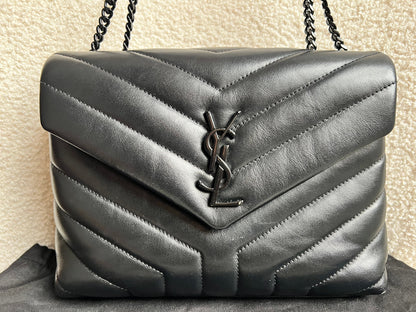 Yves Saint Laurent (YSL) Black on Black Small Lou Lou (RRP £1,940)