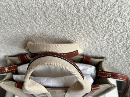 Chloe Small Soft Tan Linen Woody Tote Bag (£890)