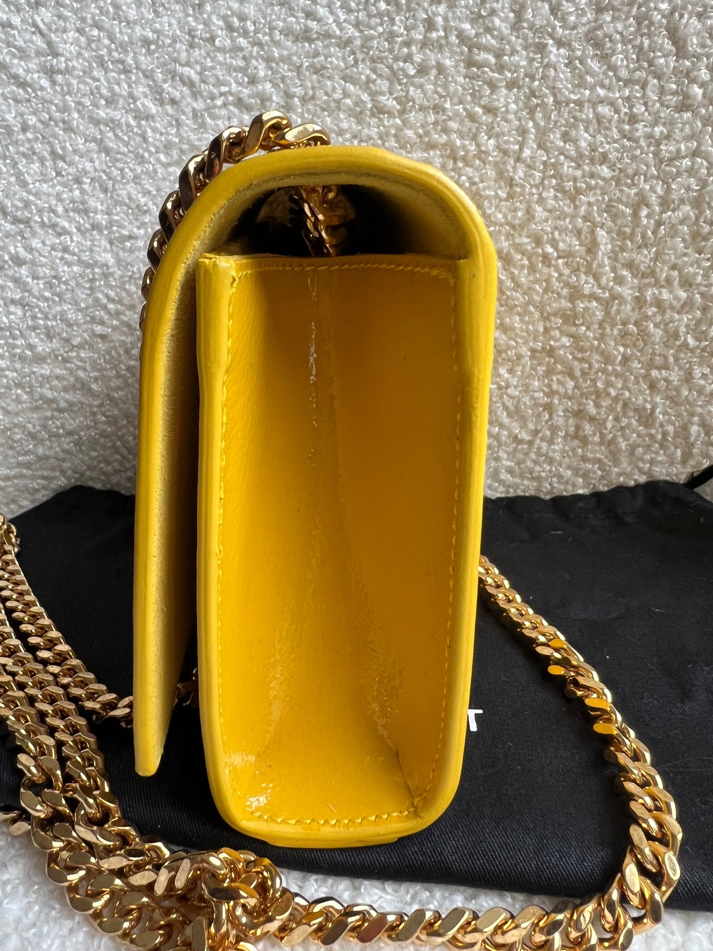 Yves Saint Laurent (YSL) Small Kate Yellow Patent with Gold Hardware (RRP £1,440)