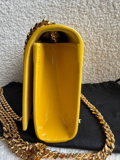 Yves Saint Laurent (YSL) Small Kate Yellow Patent with Gold Hardware (RRP £1,440)