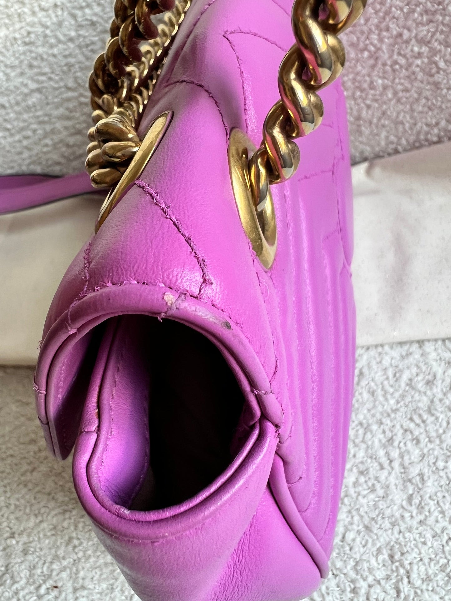 Gucci GG Hot Pink Marmont Small Shoulder Bag (RRP £2070)