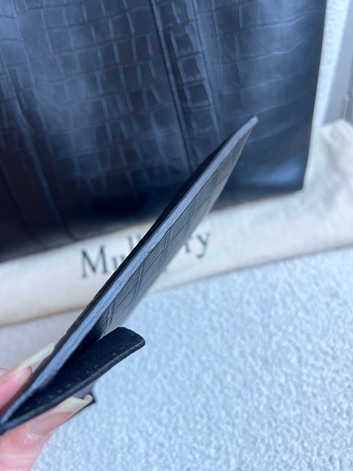 Mulberry Black Matte Croc Bayswater Tote (RRP £845)