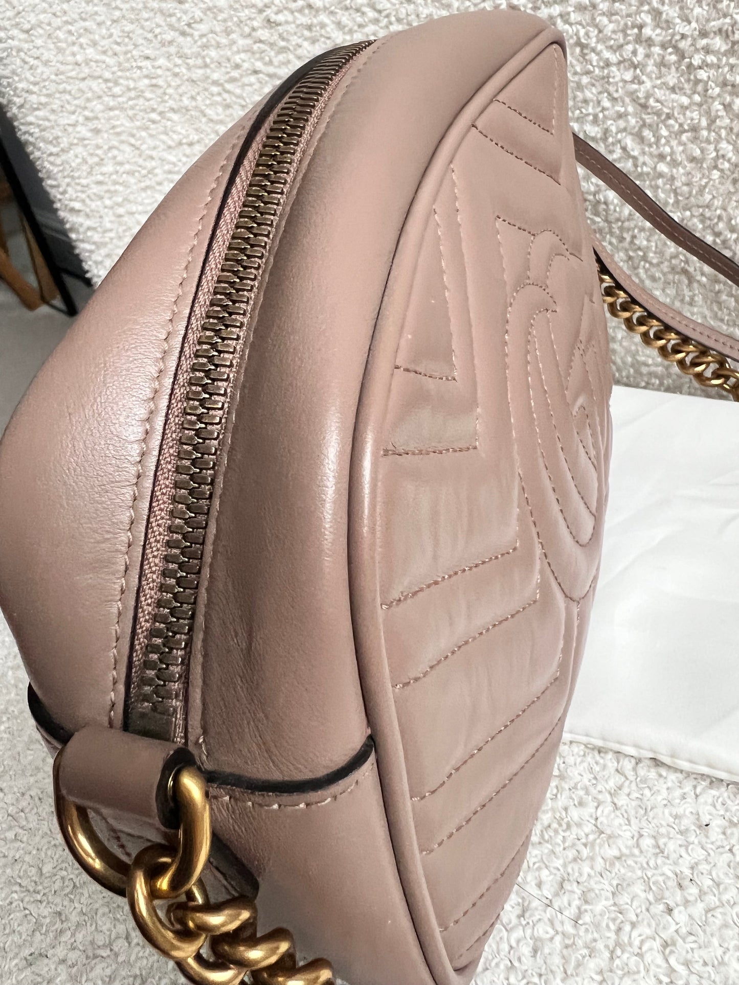 Gucci GG Marmont Dusty Pink Small Shoulder Bag (RRP £1440)