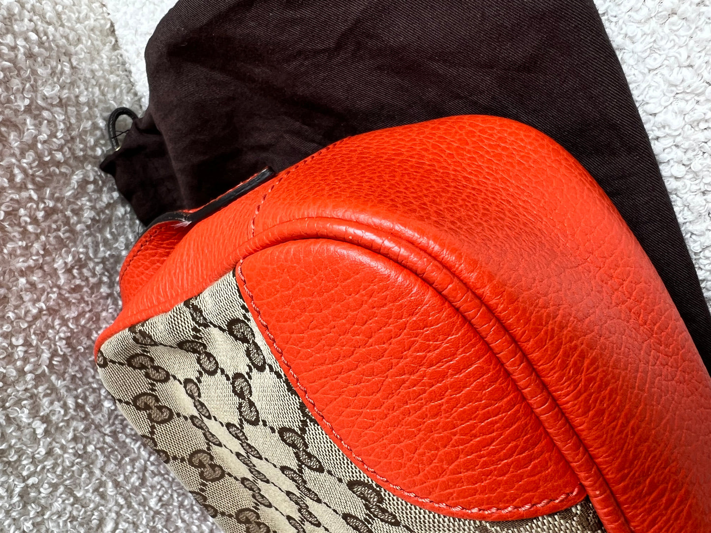 Gucci Bree GG Canvas Orange Small Messenger Bag