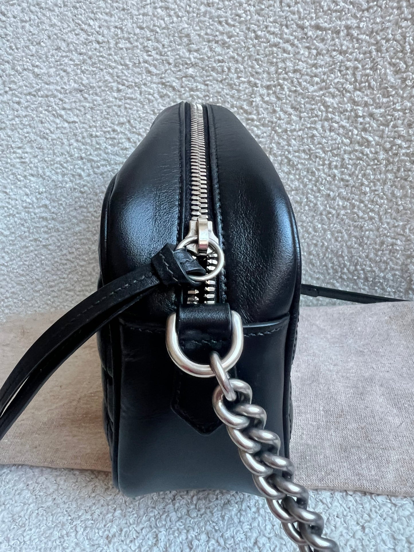 Gucci Aria GG Black Marmont Small Shoulder Bag (RRP £1440)