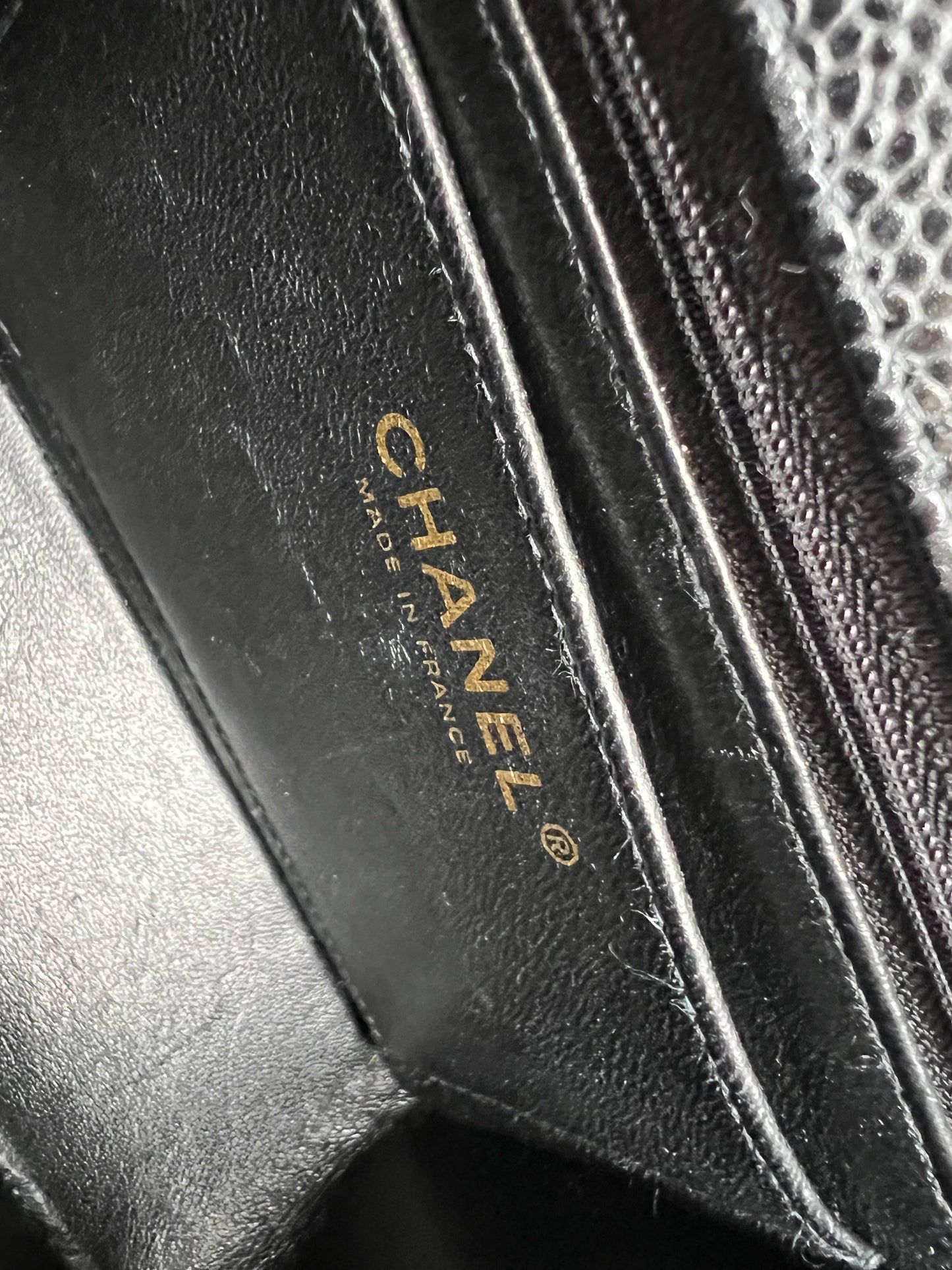 Chanel Square Mini Classic Flap in Black Caviar with gold hardware