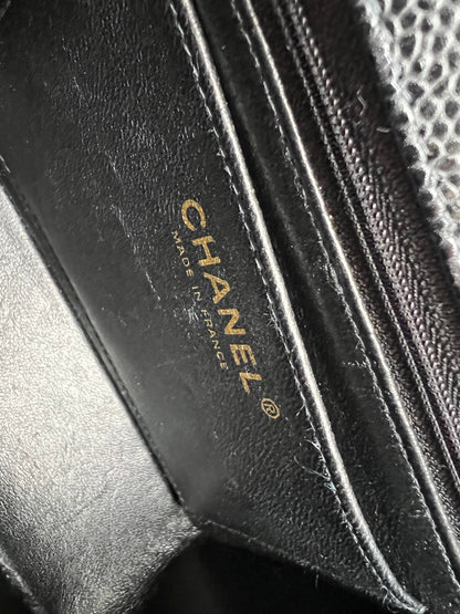 Chanel Square Mini Classic Flap in Black Caviar with gold hardware