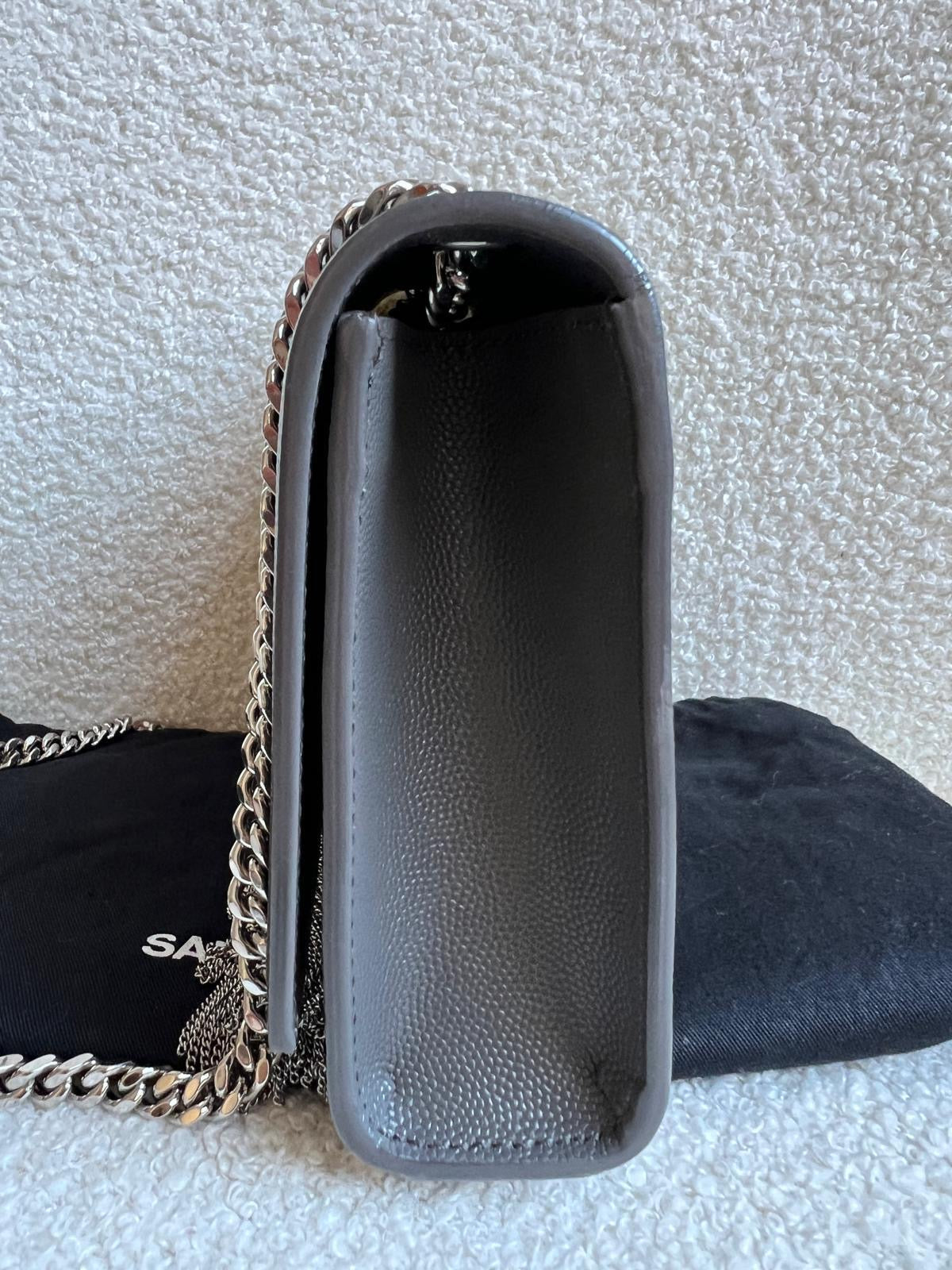Yves Saint Laurent (YSL) Light Grey Small Kate Tassel (RRP £1,550)