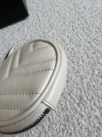 Gucci White GG Marmont Coin Pouch on Strap (RRP £395)