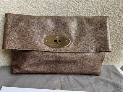Mulberry Metallic Mushroom Clemmie Clutch (RRP £695)