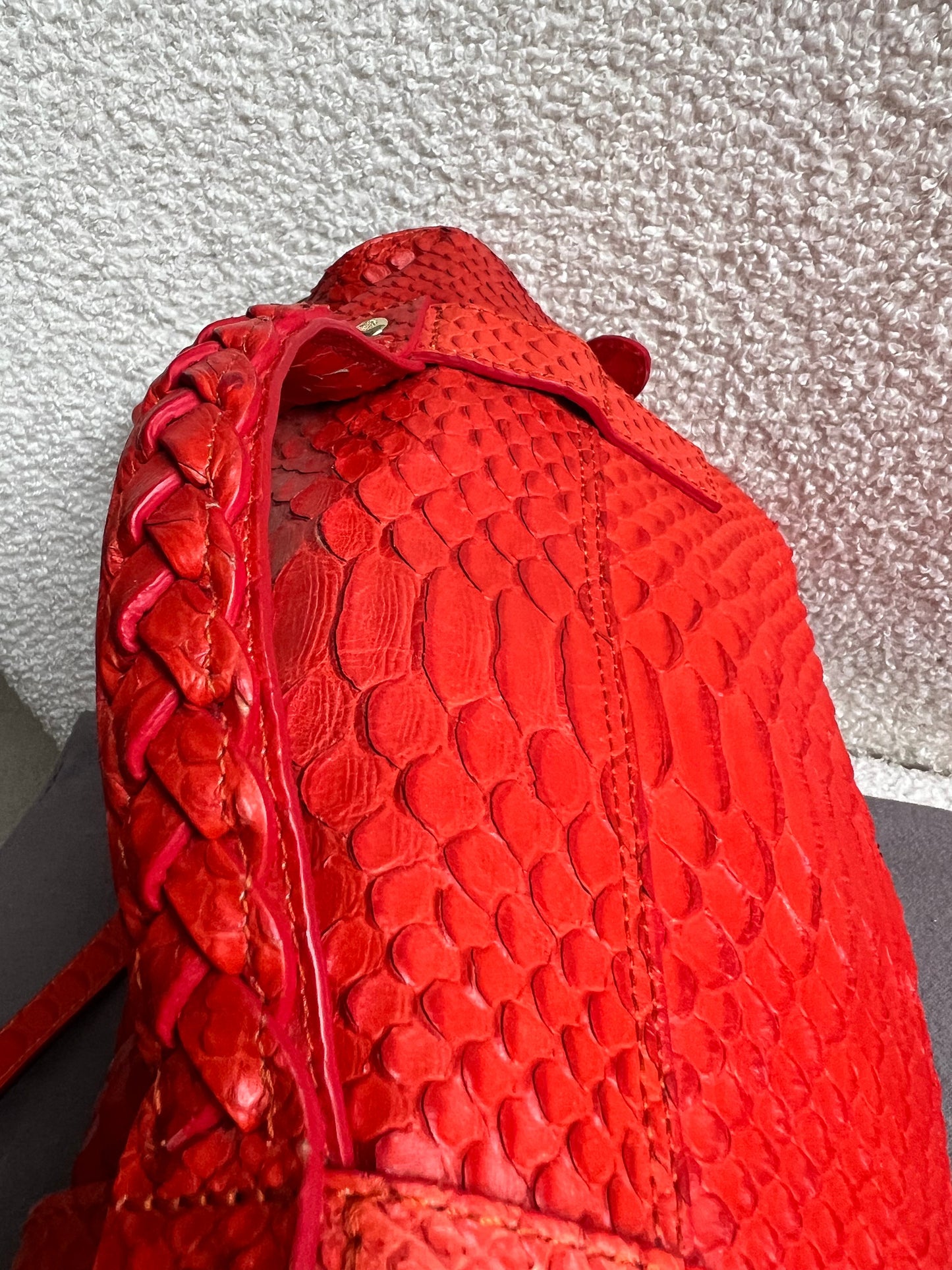 Mulberry Flame Red Silky Snake Print Regular Alexa (RRP £1100)