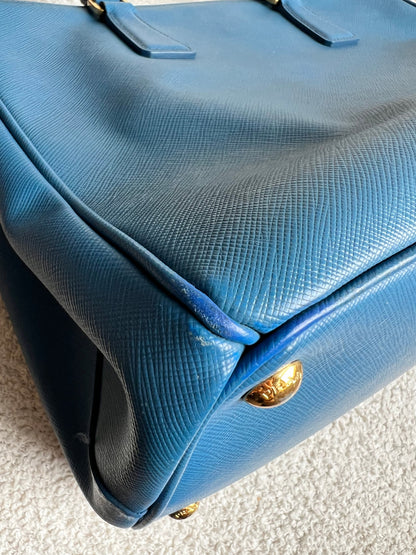 Prada Blue Saffiano Tote