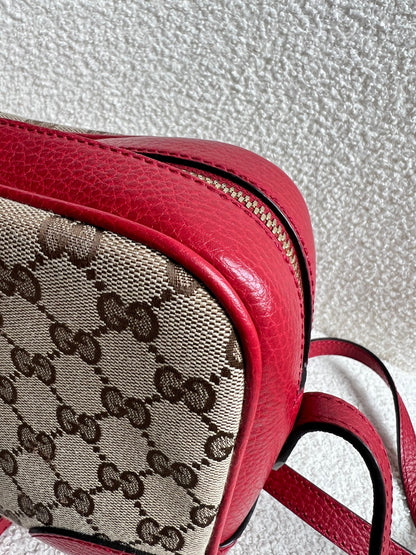 Gucci Bree GG Canvas Red Small Messenger Bag