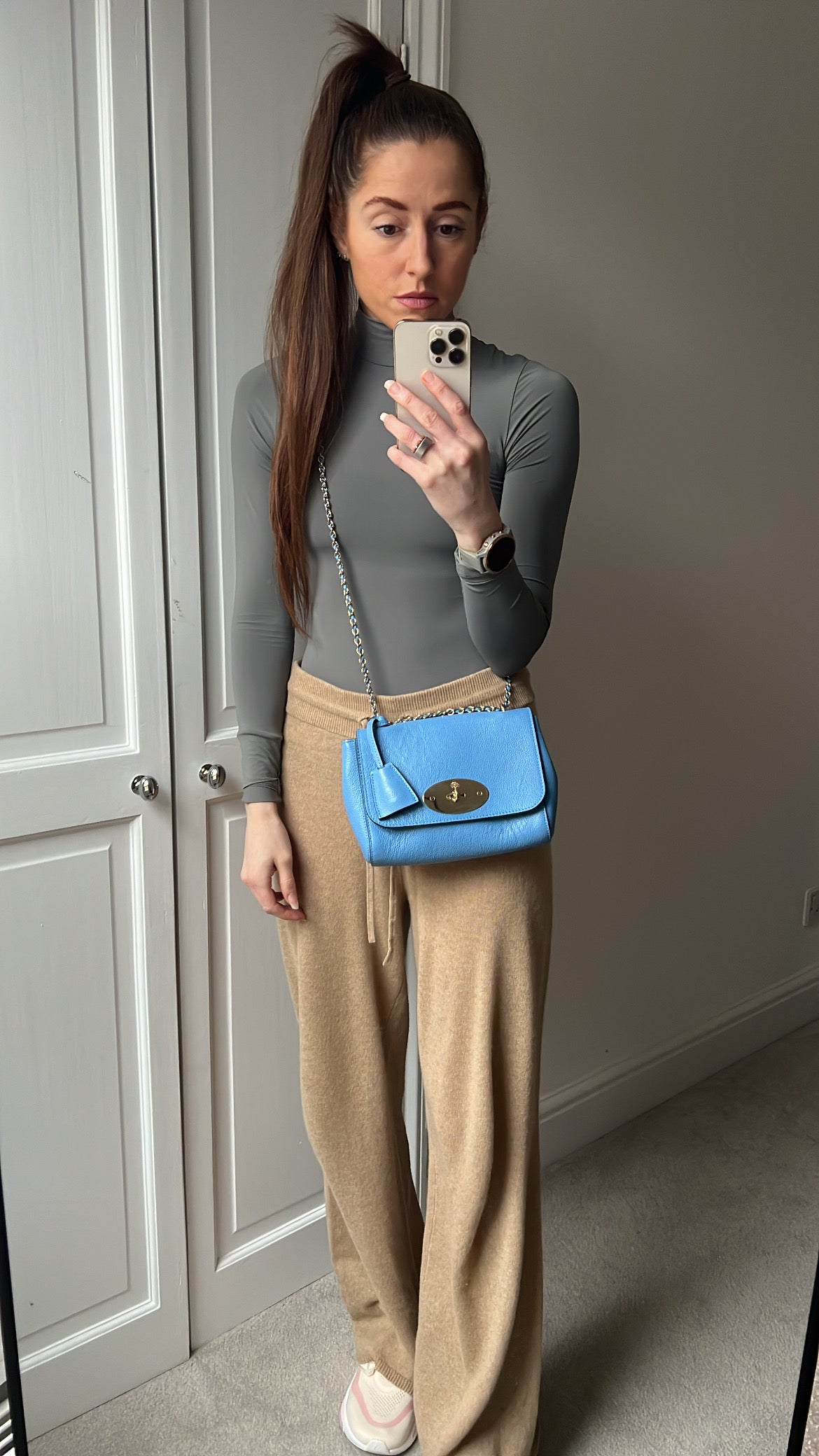 Mulberry Cornflower Blue Regular Lily with Gold Hardware (RRP £995)