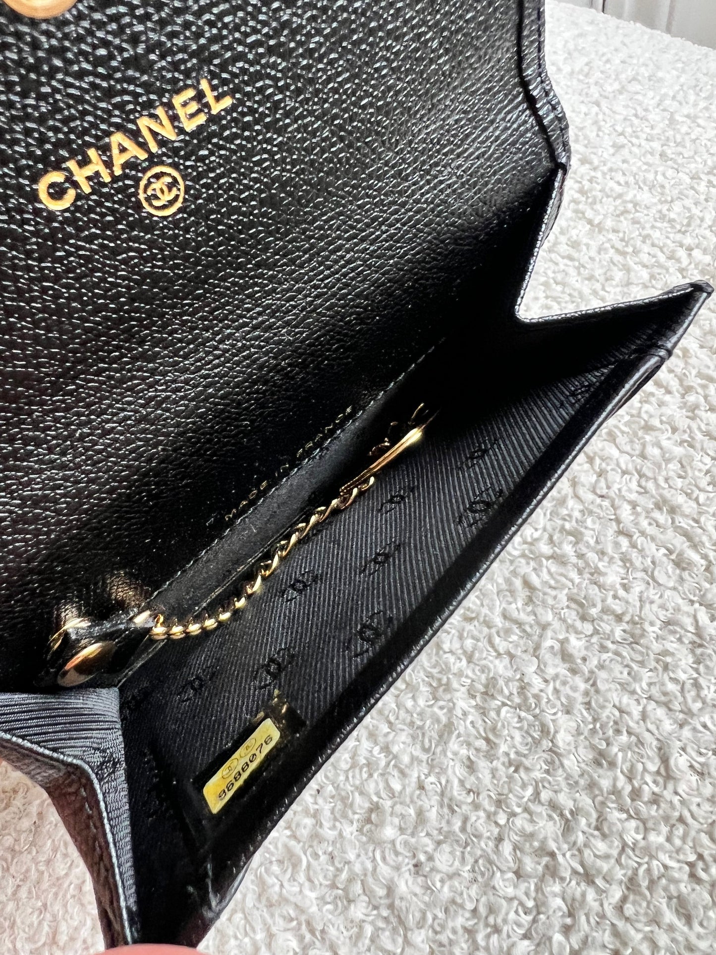 Chanel Black Coco Button Keyring Pouch